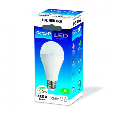 Bombilla estándar LED E27 20W 2500lm 240º Garza