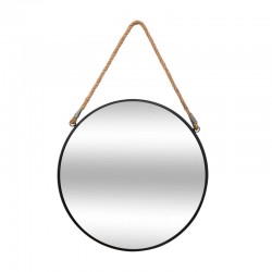 Espejo de pared colgante con cuerda de yute