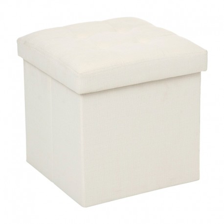 Puff arcón cubo plegable de madera y poliéster