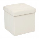 Puff arcón cubo plegable de madera y poliéster