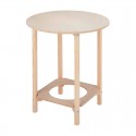 Mesa de camilla redonda de madera de pino con brasero