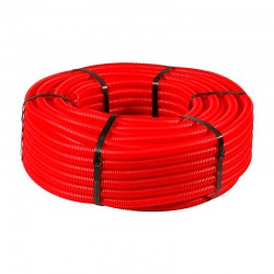 Protector de plástico rojo para tubería de cobre 5m