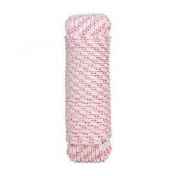 Cuerda de poliéster trenzada con alma blanca/roja 6mm 10m