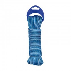 Cuerda de polipropileno con alma texturada azul/blanca 4mm