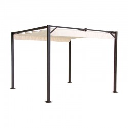 Pérgola corredera crema 3x3m