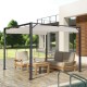 Pérgola corredera crema 3x3m
