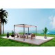 Pérgola corredera crema 3x3m