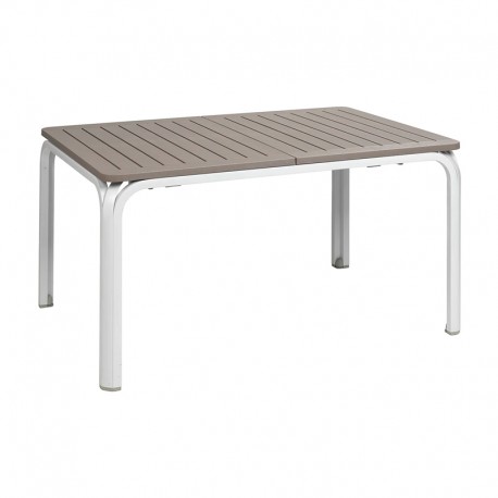 Mesa extensible de aluminio/resina taupe para jardín Alloro
