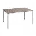Mesa extensible de aluminio/resina taupe para jardín Alloro
