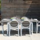 Mesa extensible de aluminio/resina taupe para jardín Alloro