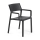 Silla con reposabrazos de polipropileno para jardín Trill