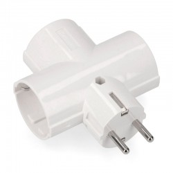 Adaptador triple Schuko eco baquelita 16A 250V 2400W 4,8mm