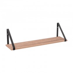 Set de bandeja MDF roble + soporte metálico negro