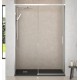 Mampara frontal ducha Yaiza 1F+1P cromo transparente