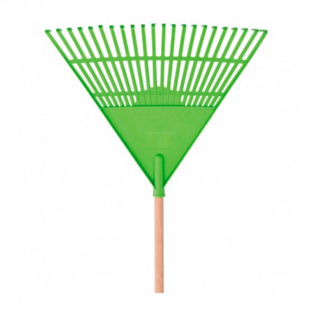 Escoba de plástico 22 dientes con mango de madera 145cm