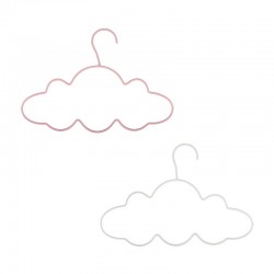 Set de 3 perchas infantiles de metal con forma de nube