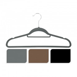 Set de 5 perchas de plástico/terciopelo