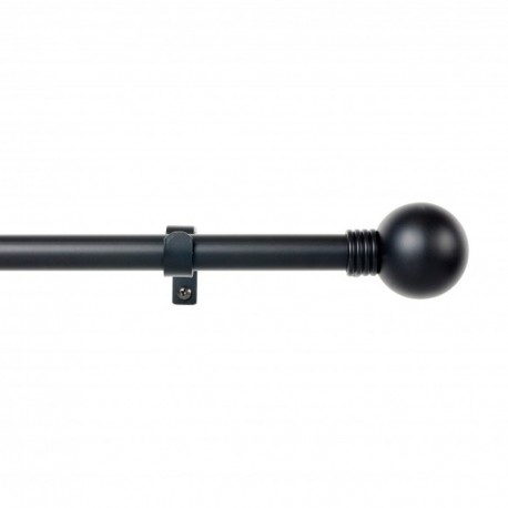 Kit barra de cortina extensible esfera negra 160-300cm