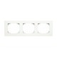 Marco triple enchufe empotrable blanco Sky