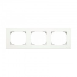 Marco triple enchufe empotrable blanco Sky