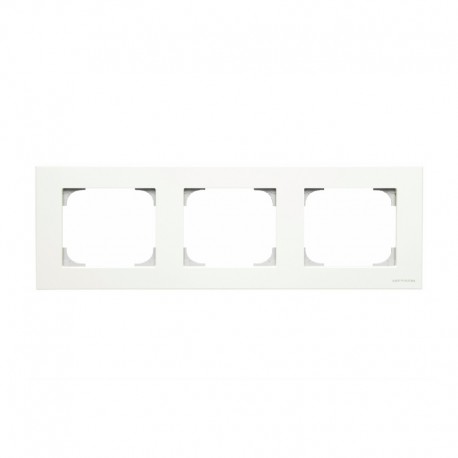 Marco triple enchufe empotrable blanco Sky
