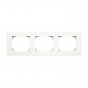Marco triple enchufe empotrable blanco Sky
