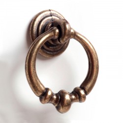 Tirador de anilla clásico efecto cuero viejo 3,5x4x1,5cm 4uds.
