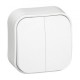 Conmutador doble blanco 10A IP21 Forix