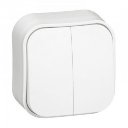Conmutador doble blanco 10A IP21 Forix