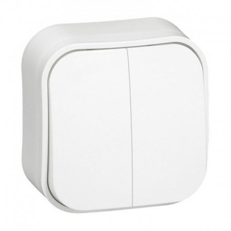 Conmutador doble blanco 10A IP21 Forix