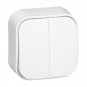 Conmutador doble blanco 10A IP21 Forix