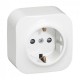 Base de enchufe 2P+TT blanco IP21 Forix