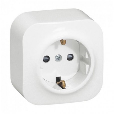 Base de enchufe 2P+TT blanco IP21 Forix