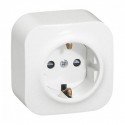 Base de enchufe 2P+TT blanco IP21 Forix