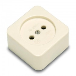 Base enchufe superficie porcelana 10A