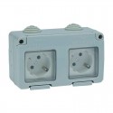 Base enchufe Schuko estanco doble IP55