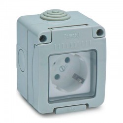 Base enchufe Schuko estanco IP55 16A