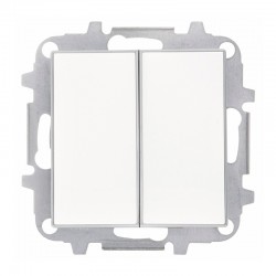 Conmutador/interruptor doble empotrable blanco Sky