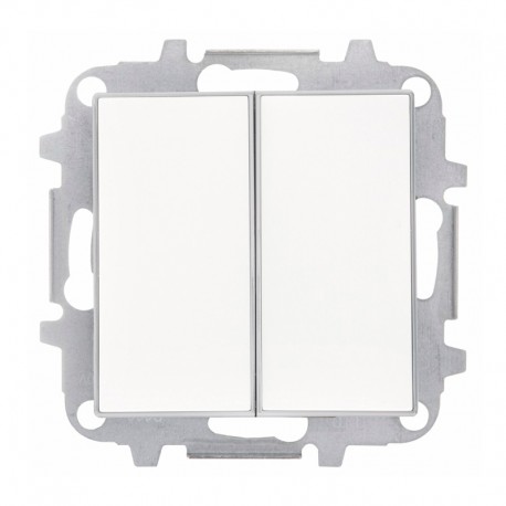 Conmutador/interruptor doble empotrable blanco Sky