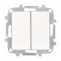 Conmutador/interruptor doble empotrable blanco Sky