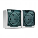 Base Schuko estanca doble IP54