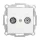 Toma intermedia R-TV-SAT empotrable blanca Sky