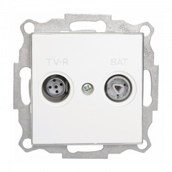Toma intermedia R-TV-SAT empotrable blanca Sky