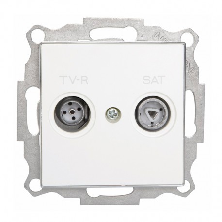 Toma intermedia R-TV-SAT empotrable blanca Sky