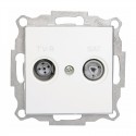 Toma intermedia R-TV-SAT empotrable blanca Sky