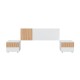Cabecero + 2 mesitas blanco artik/natural 266x34x89cm Ethna