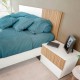 Cabecero + 2 mesitas blanco artik/natural 266x34x89cm Ethna