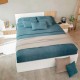 Cabecero + 2 mesitas blanco artik/natural 266x34x89cm Ethna