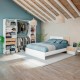Cabecero + 2 mesitas blanco artik/natural 266x34x89cm Ethna