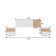 Cabecero + 2 mesitas blanco artik/natural 266x34x89cm Ethna